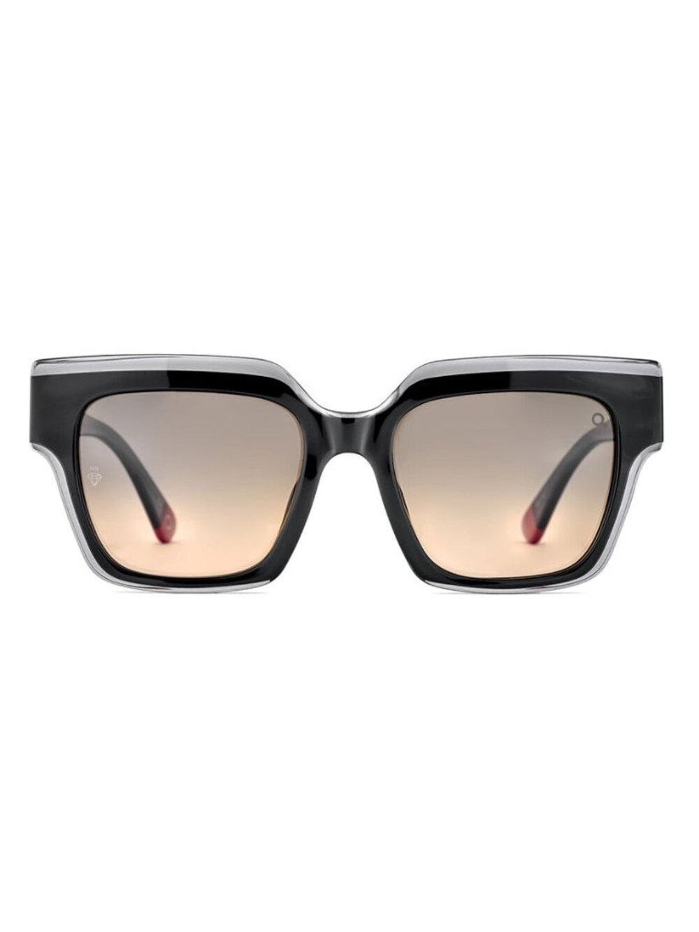 New Etnia Barcelona Women's Sunglasses Black Butterfly Red Lens Acetate Frame